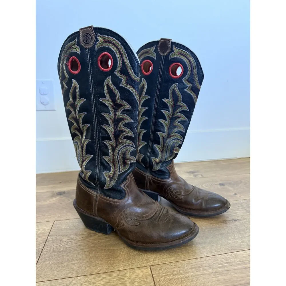 TONY LAMA 10 D Tan Crazy Horse Buckaroo Boot Leather Tall Western Cowboy Rodeo